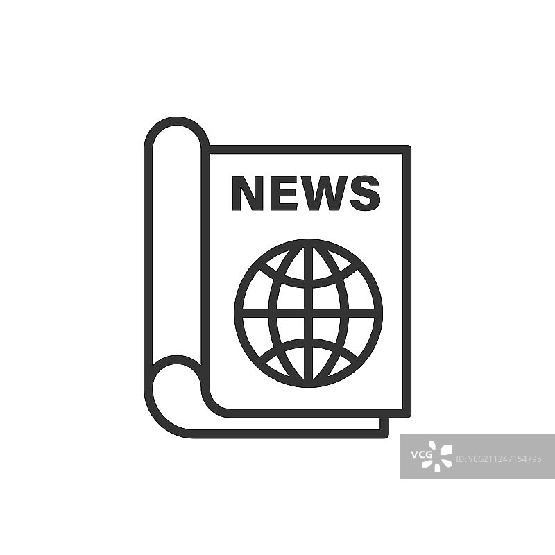 扁平风格的白色新闻报纸图标图片素材
