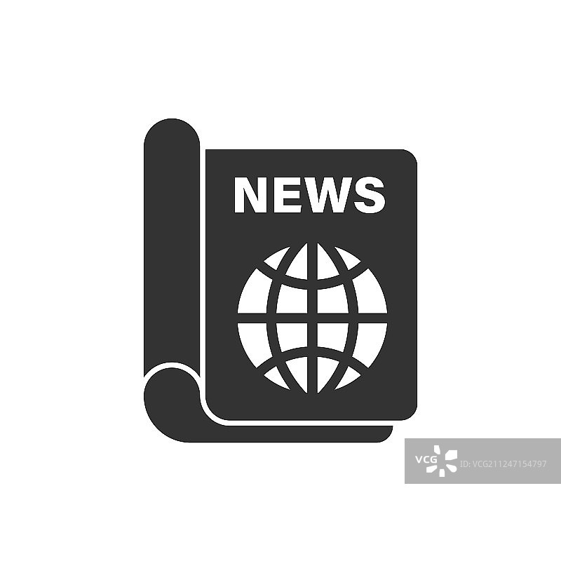 扁平风格的白色新闻报纸图标图片素材