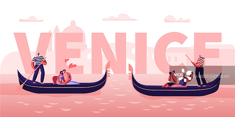 威尼斯情侣乘坐贡多拉图片素材