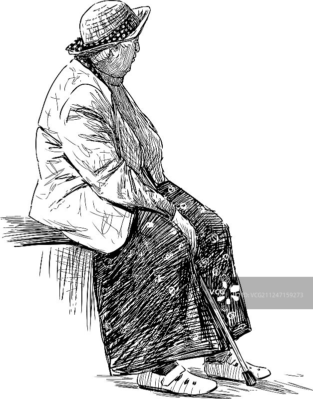 老年妇女休息图片素材