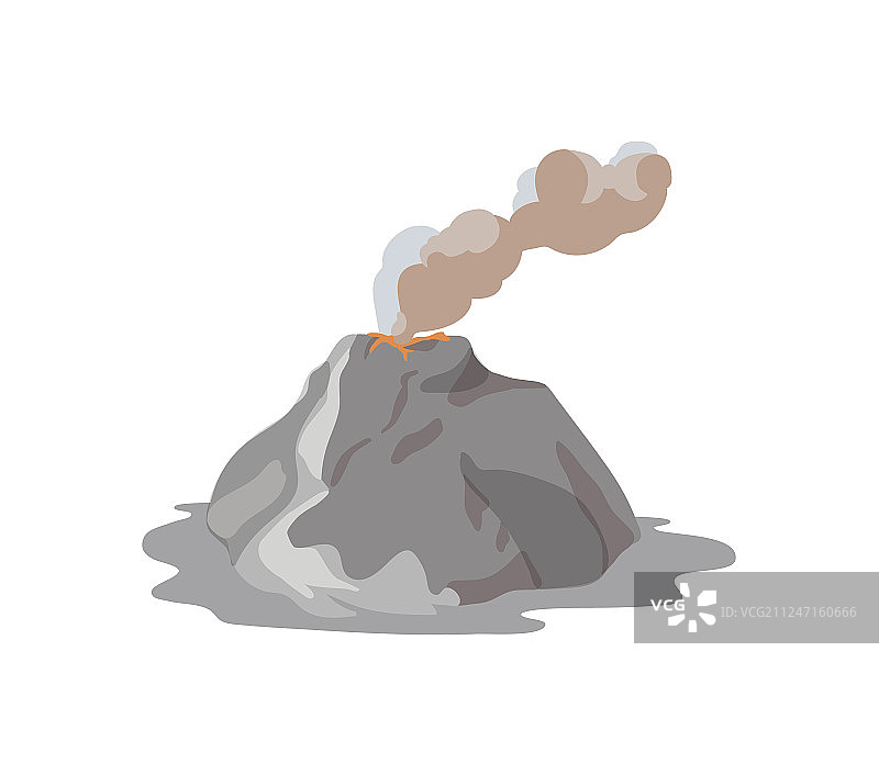 火山爆发并喷出蒸汽尘埃云图片素材