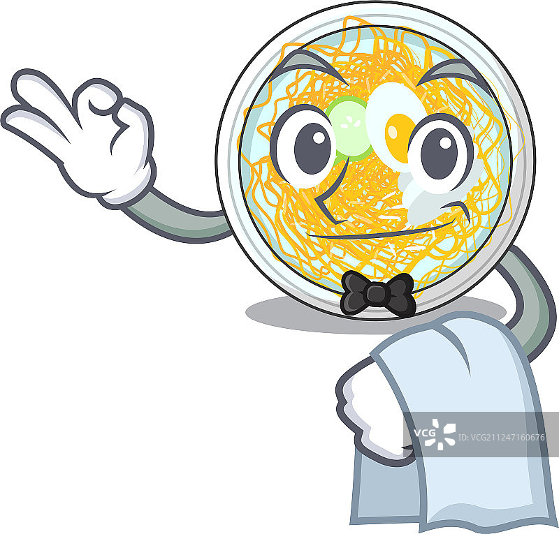 服务员提供韩式冷面图片素材