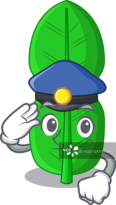 警察佛手柑青柠叶吉祥物图片素材