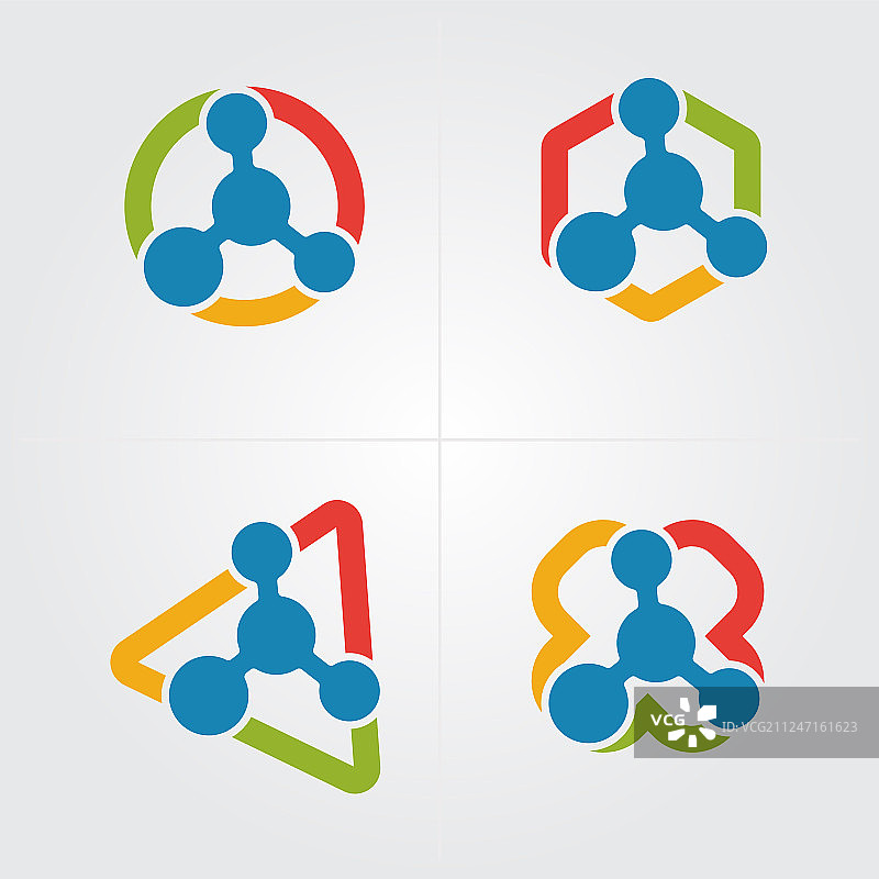 分子Logo概念图标元素套装图片素材