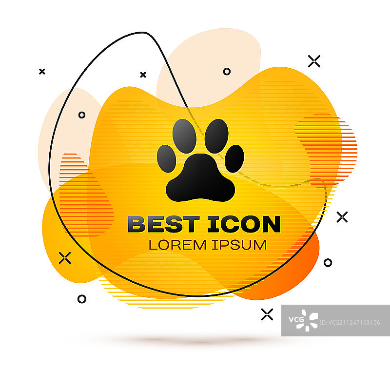 白色背景上的黑色爪印图标图片素材