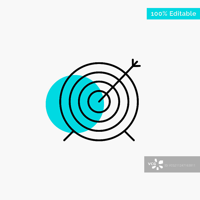 目标飞镖：重点突出绿松石色圆圈图片素材