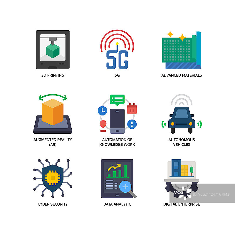 技术颠覆图标集图片素材