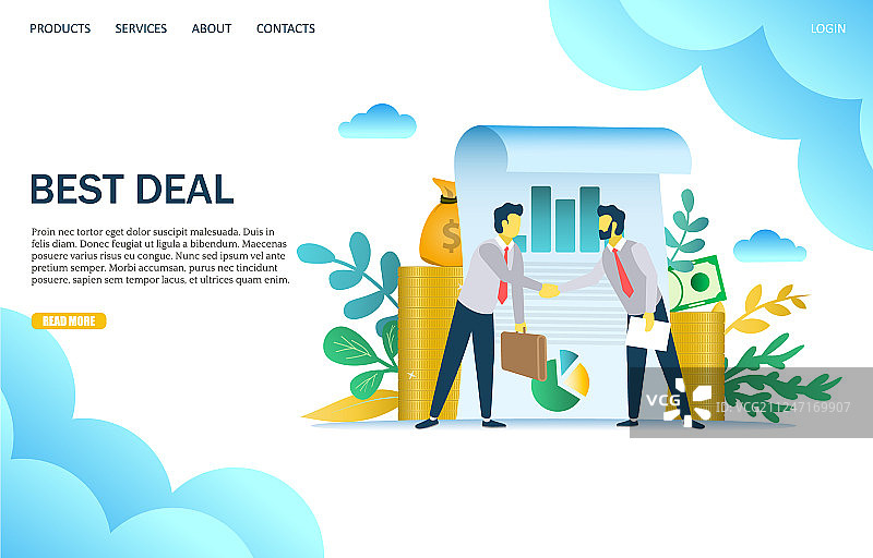 最佳优惠网站着陆页设计图片素材