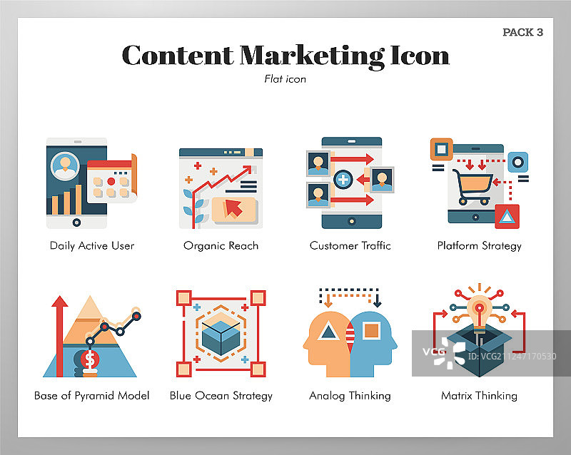 内容营销图标扁平包图片素材
