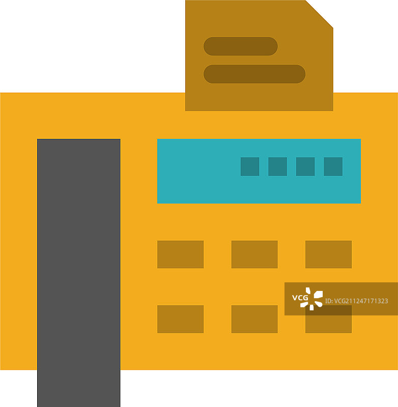 传真电话打字机传真机彩色图标图片素材