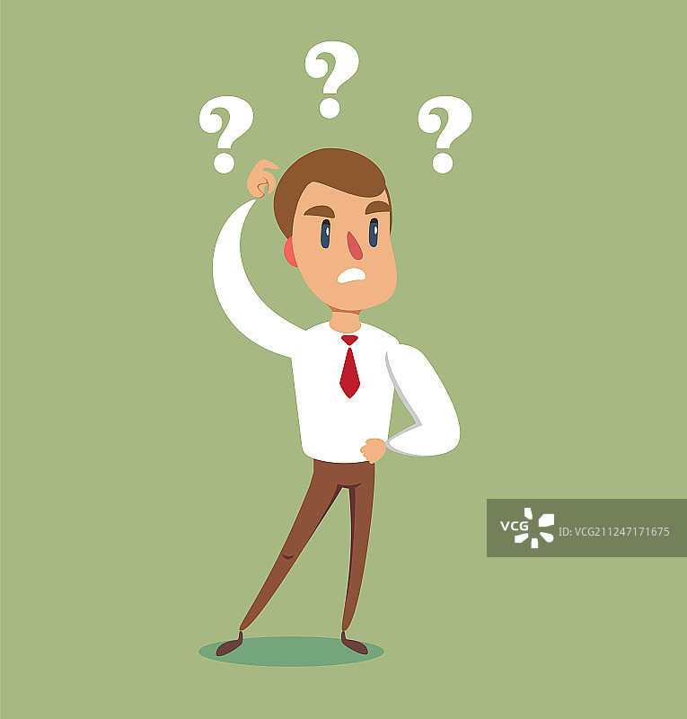 茫然的卡通商人图片素材