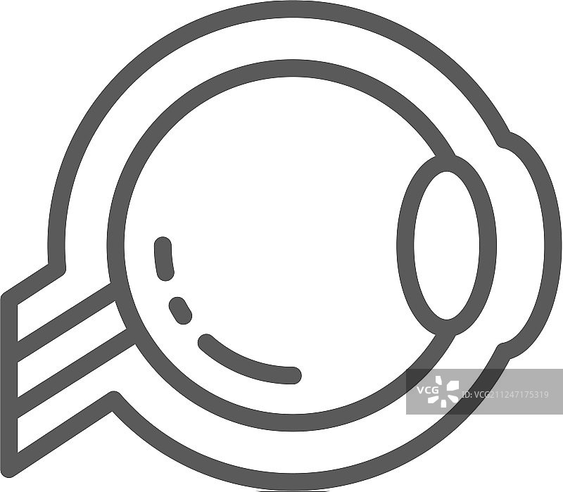 眼球视神经线条图标图片素材