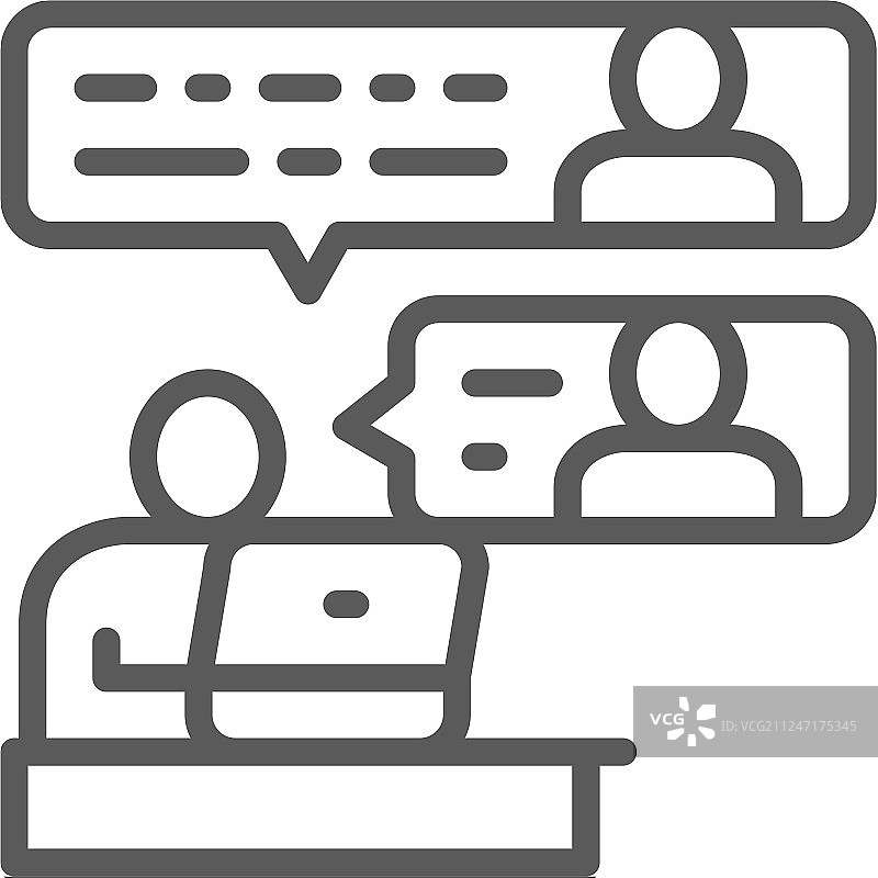 团队成员沟通线条图标图片素材