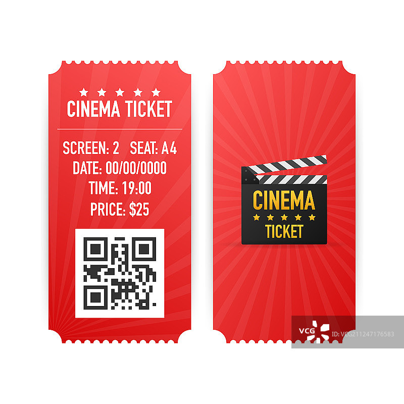 白色背景上的电影票图片素材