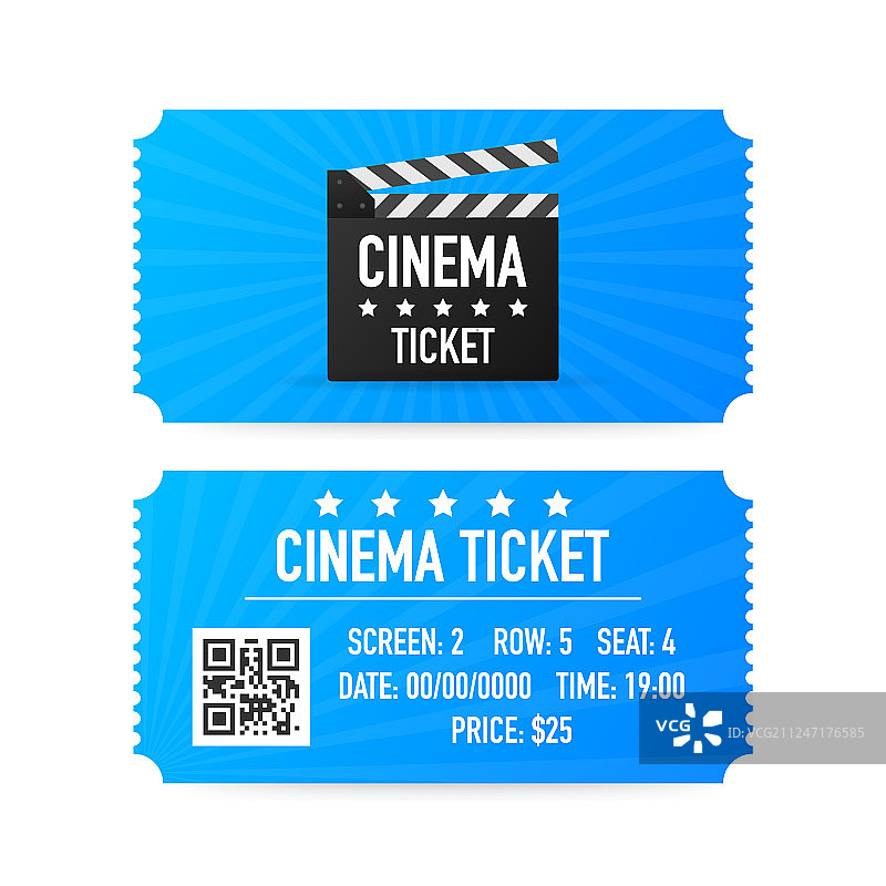 白色背景上的电影票图片素材