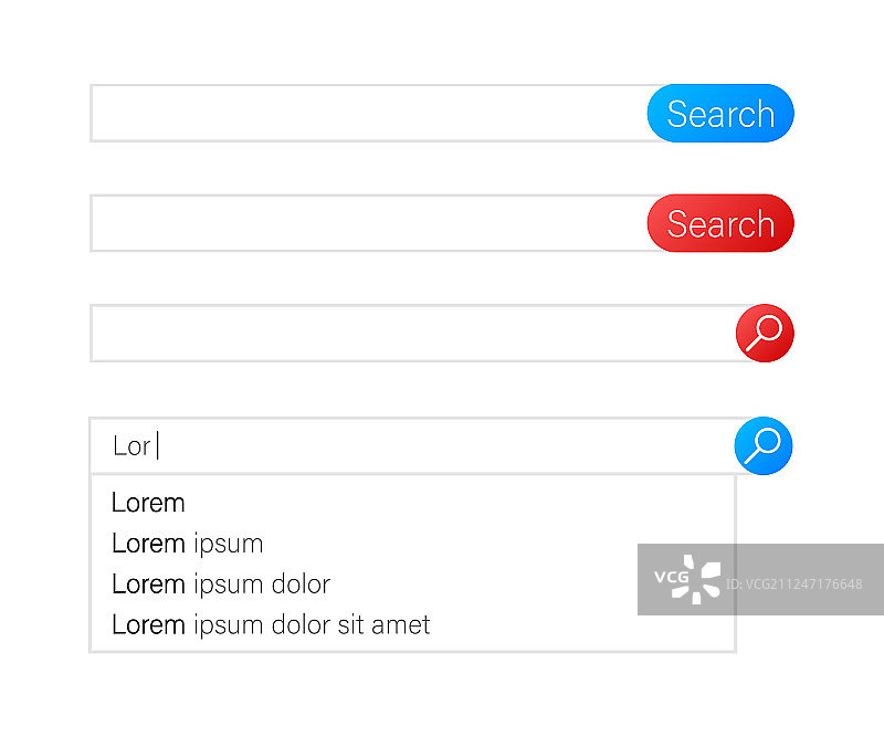 搜索栏元素设计套装图片素材