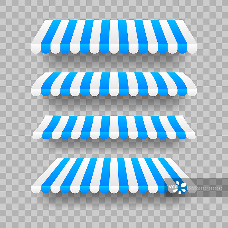 彩色条纹遮阳篷，适用于商店餐厅图片素材