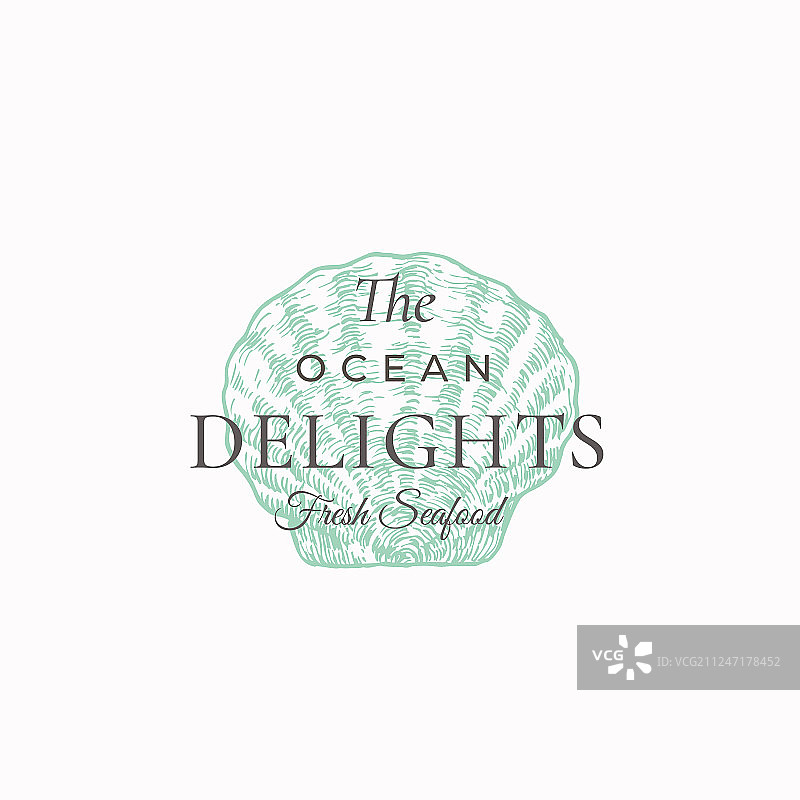 海洋美食海鲜抽象标志图片素材