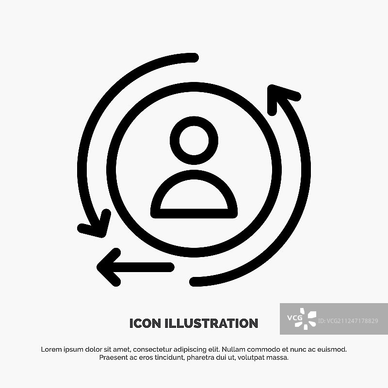 数字营销再营销线性图标图片素材