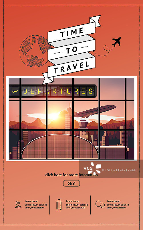 机场信息图旅行设计图片素材