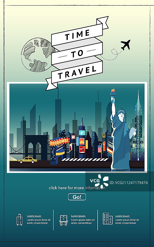 前往纽约的演示模板图片素材