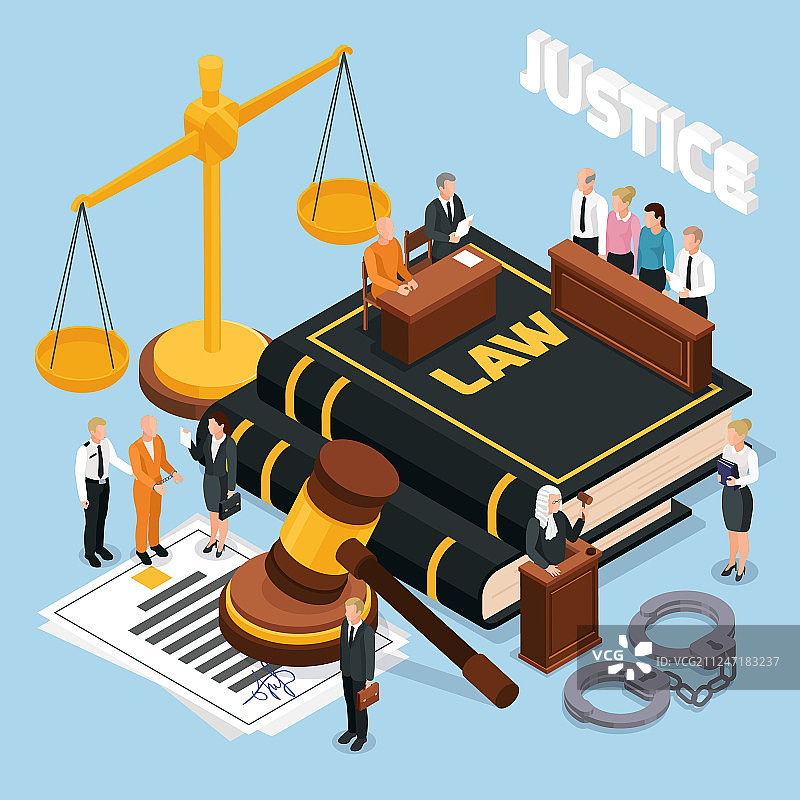 法律正义2.5D构图图片素材