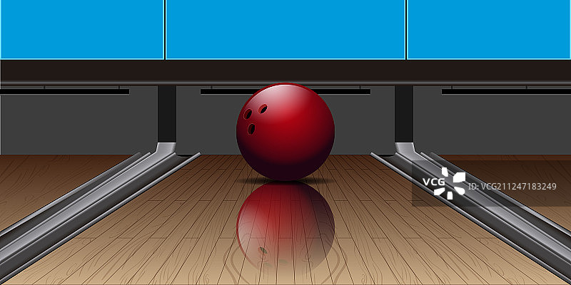 保龄球道上的球图片素材
