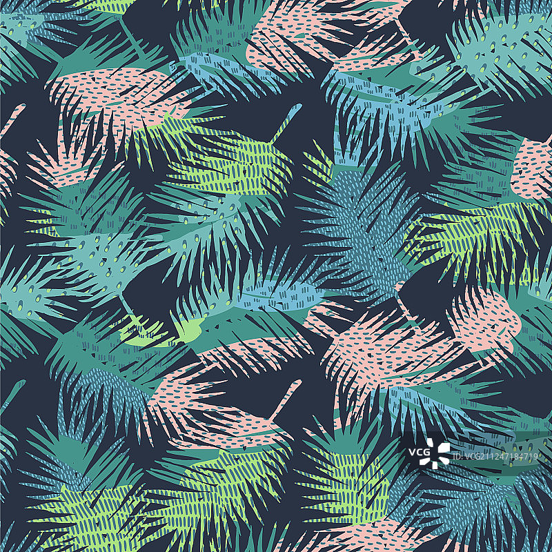 热带植物异域风情无缝图案图片素材