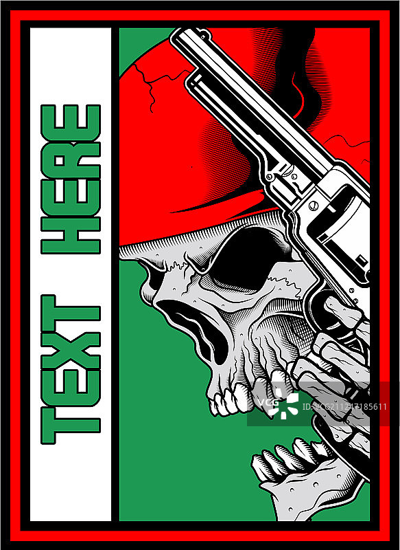 带枪的骷髅图片素材