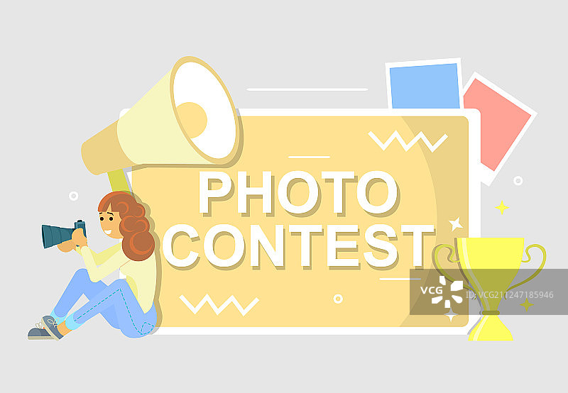 摄影比赛海报扁平风格设计图片素材