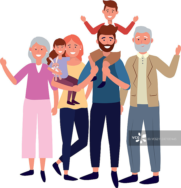 家庭头像卡通人物图片素材