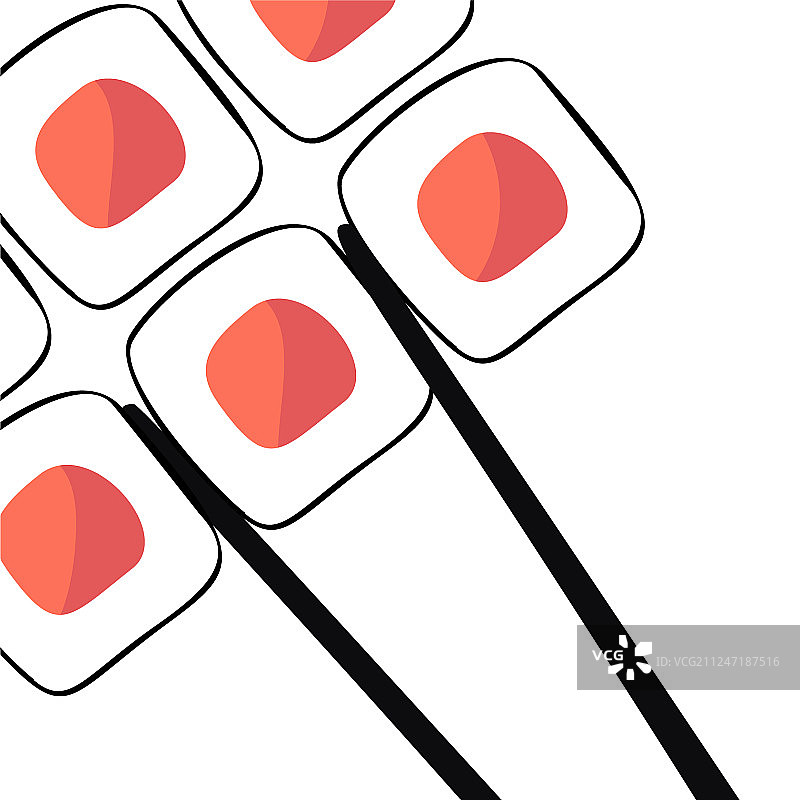 含三文鱼寿司卷的日式美食banner图片素材