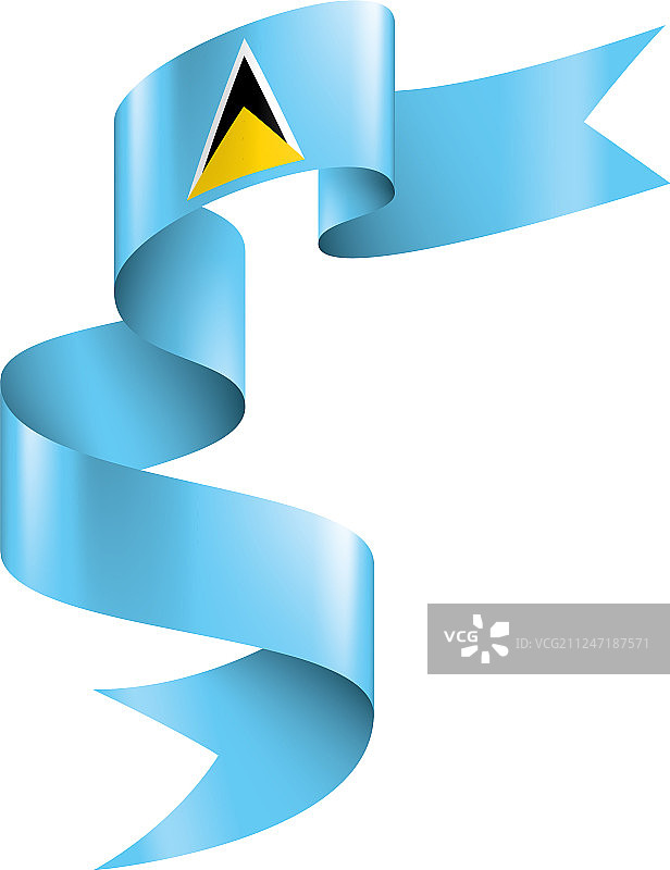 圣卢西亚国旗白色背景图片素材