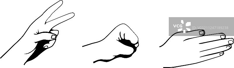 石头剪刀布手势图片素材