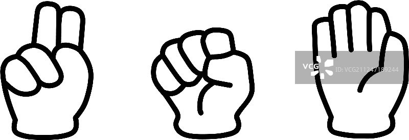 石头剪刀布手势图片素材