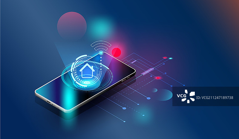 智能手机未来科技安全控制图片素材