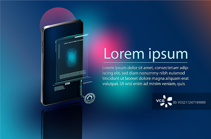 指纹Wi-Fi智能手机安全控制图片素材