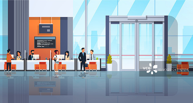 访客与银行经理沟通图片素材