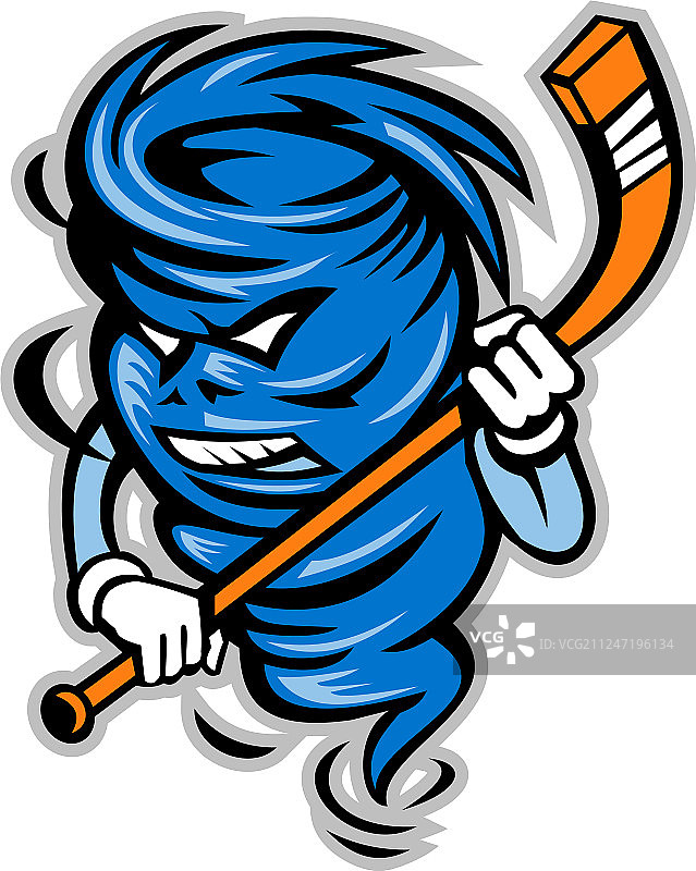 龙卷风冰球运动员吉祥物图片素材