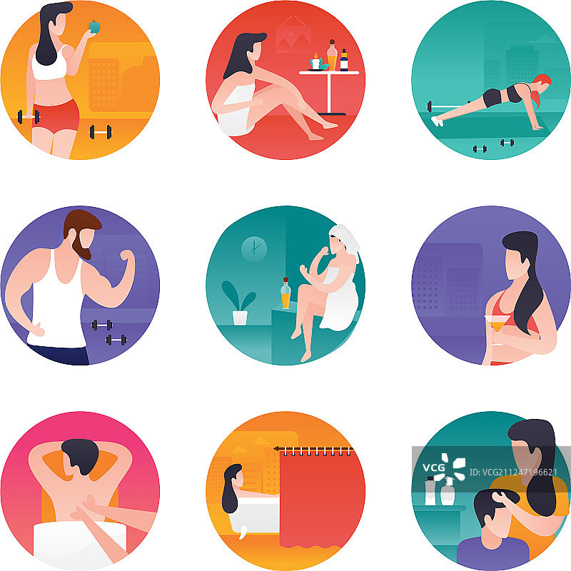 健身和水疗套装图片素材