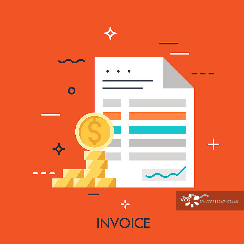 扁平风格发票概念图片素材