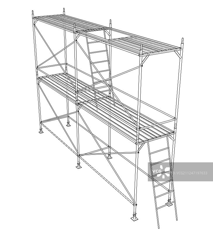 3D轮廓脚手架渲染图片素材