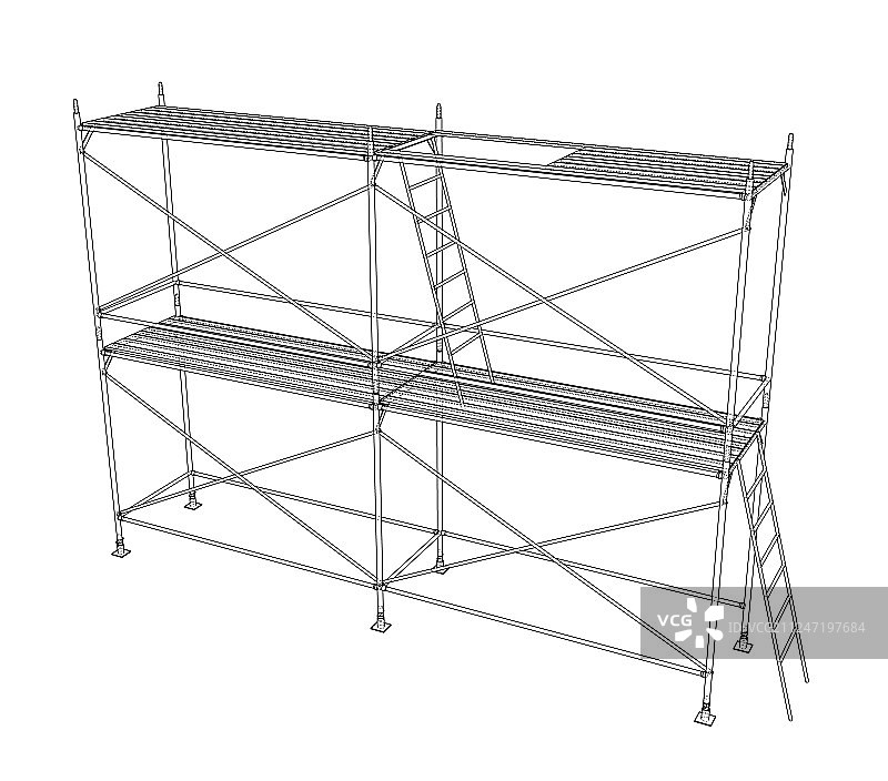 3D轮廓脚手架渲染图片素材