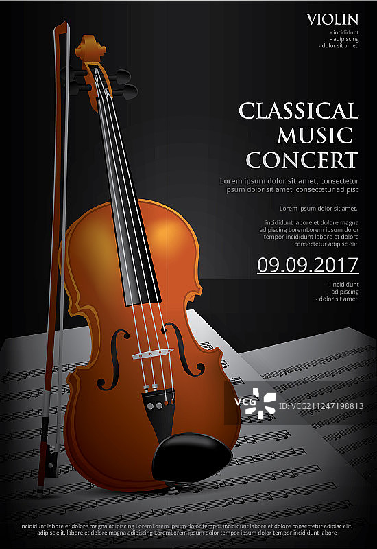 古典音乐概念小提琴图片素材