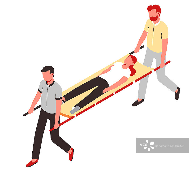 急救护理人员和受伤或患病患者图片素材