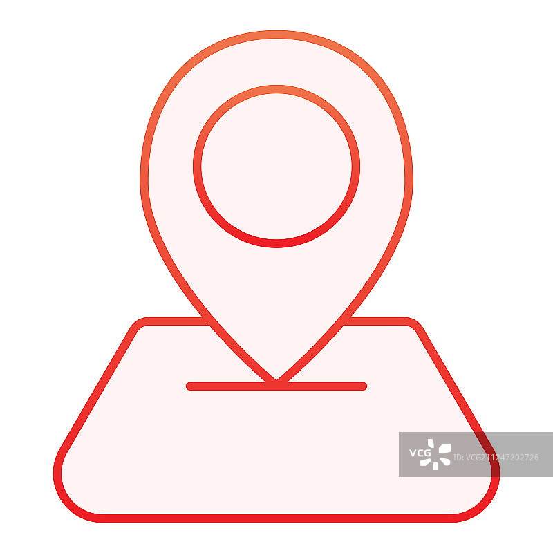流行的红色扁平风格地图图钉图标图片素材