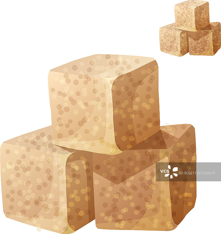 白色背景中分离的棕色红糖图片素材