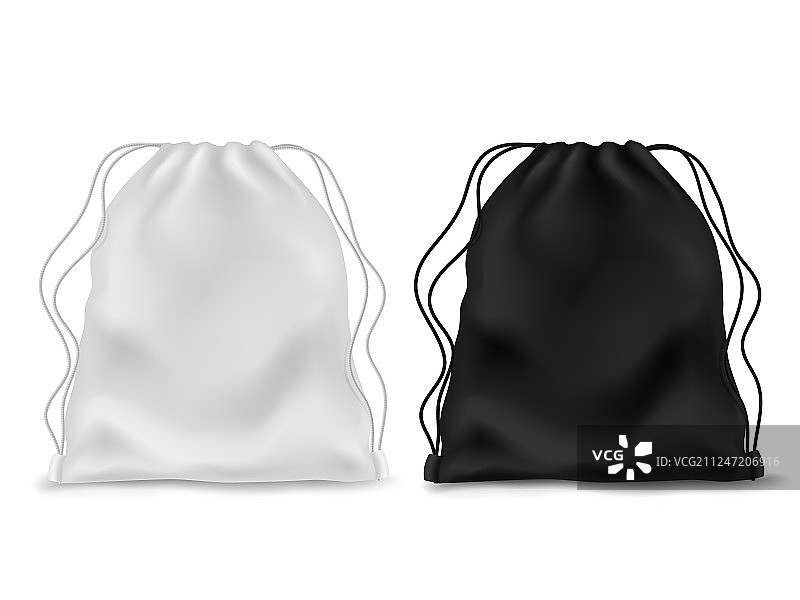 逼真的黑白色空白背包图片素材