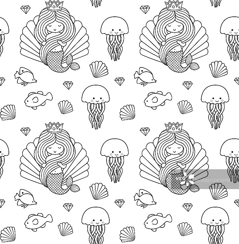 小美人鱼图案图片素材