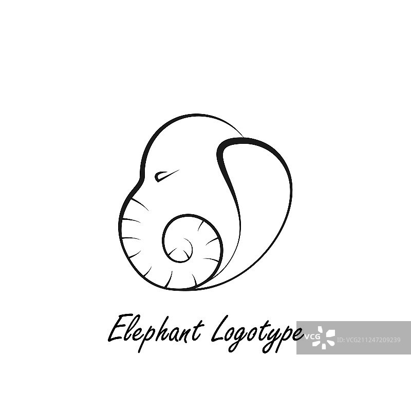 线条大象头标志图片素材
